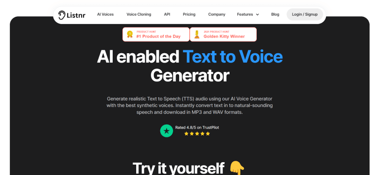 Listnr: AI Voice Generator-Text to Speech Converter Review