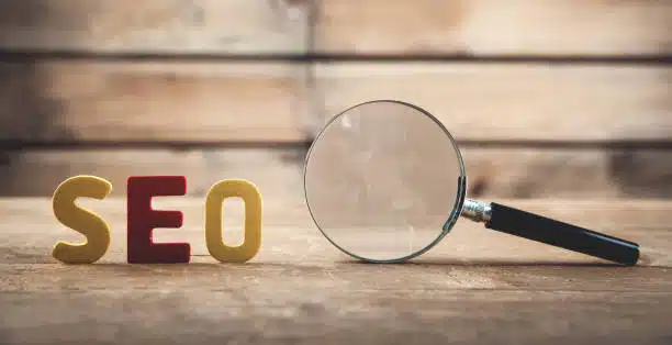 SEO tools and a magnifying glass