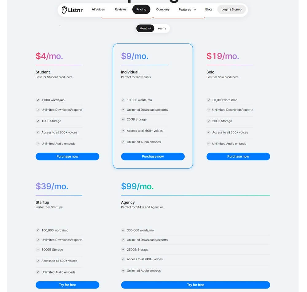 A Comprehensive Review of 19 AI Voice Generator Pricing Models Softlist.io
