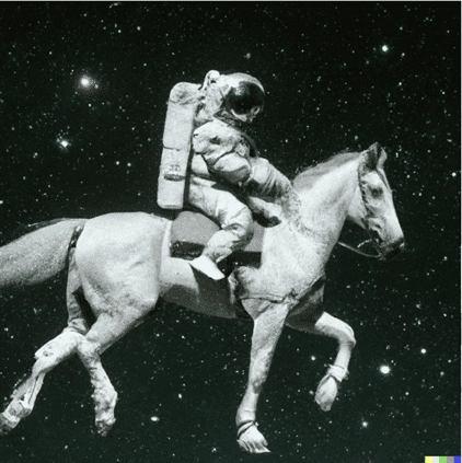 An astronaut riding a horse in photorealistic style