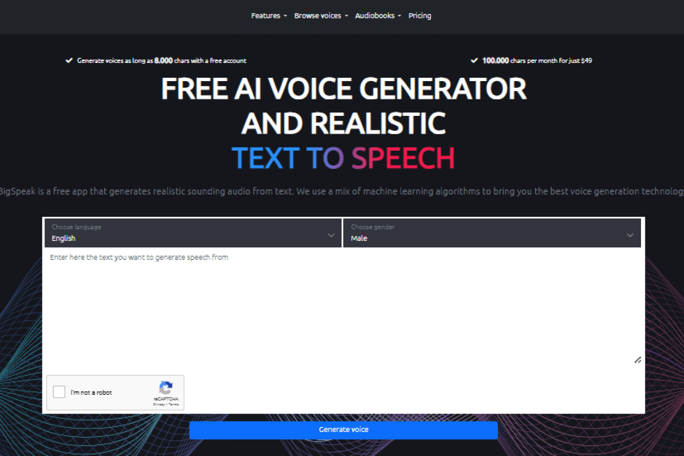 Generate Realistic Audio From Text With BigSpeak AI